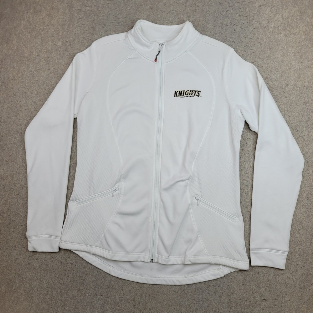 Charlotte Knights Baseball Russell Jacket Womens XL White Full Zip Mock Neck‎